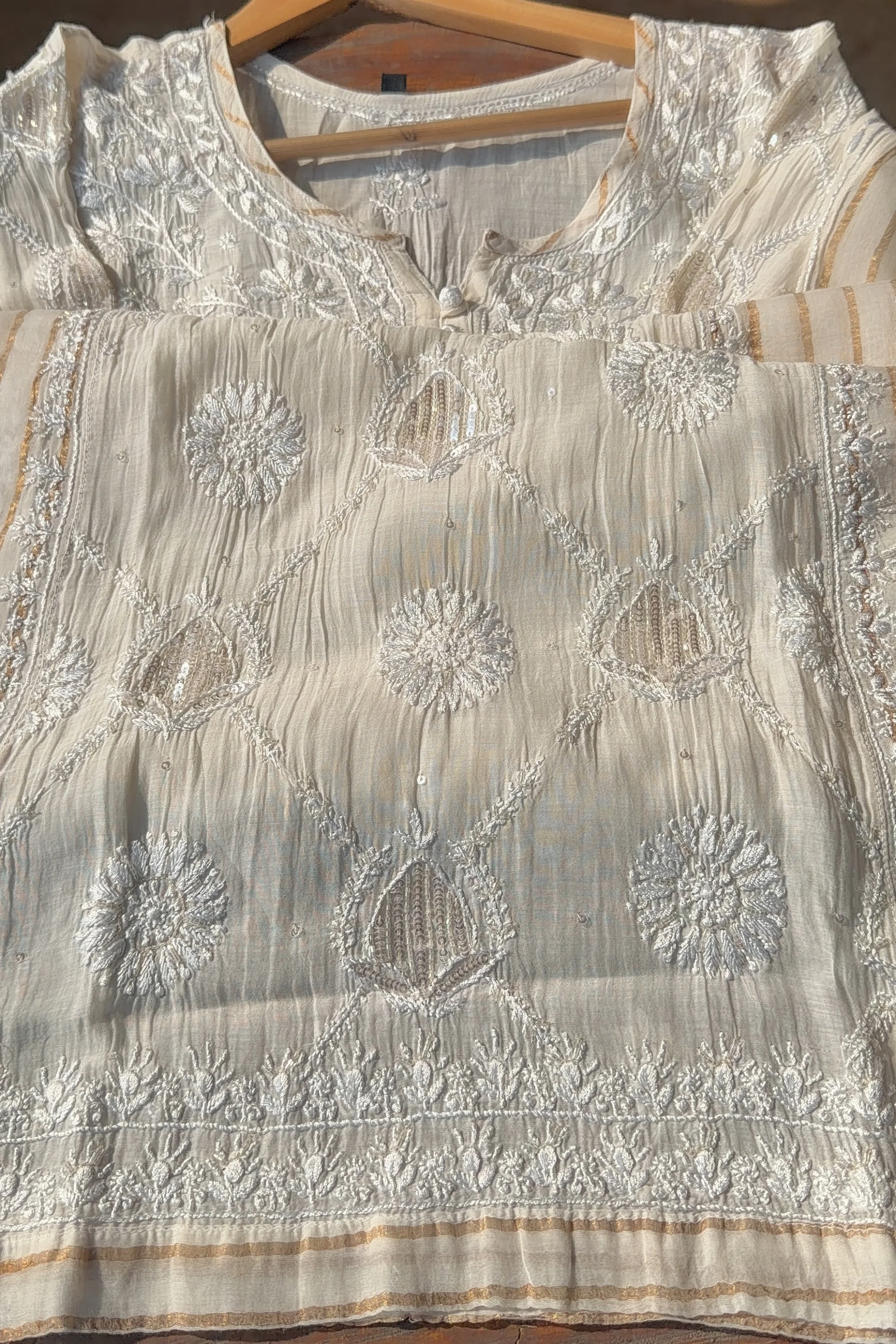 Arsh Handmade Mul Chanderi Kurti - Image 2