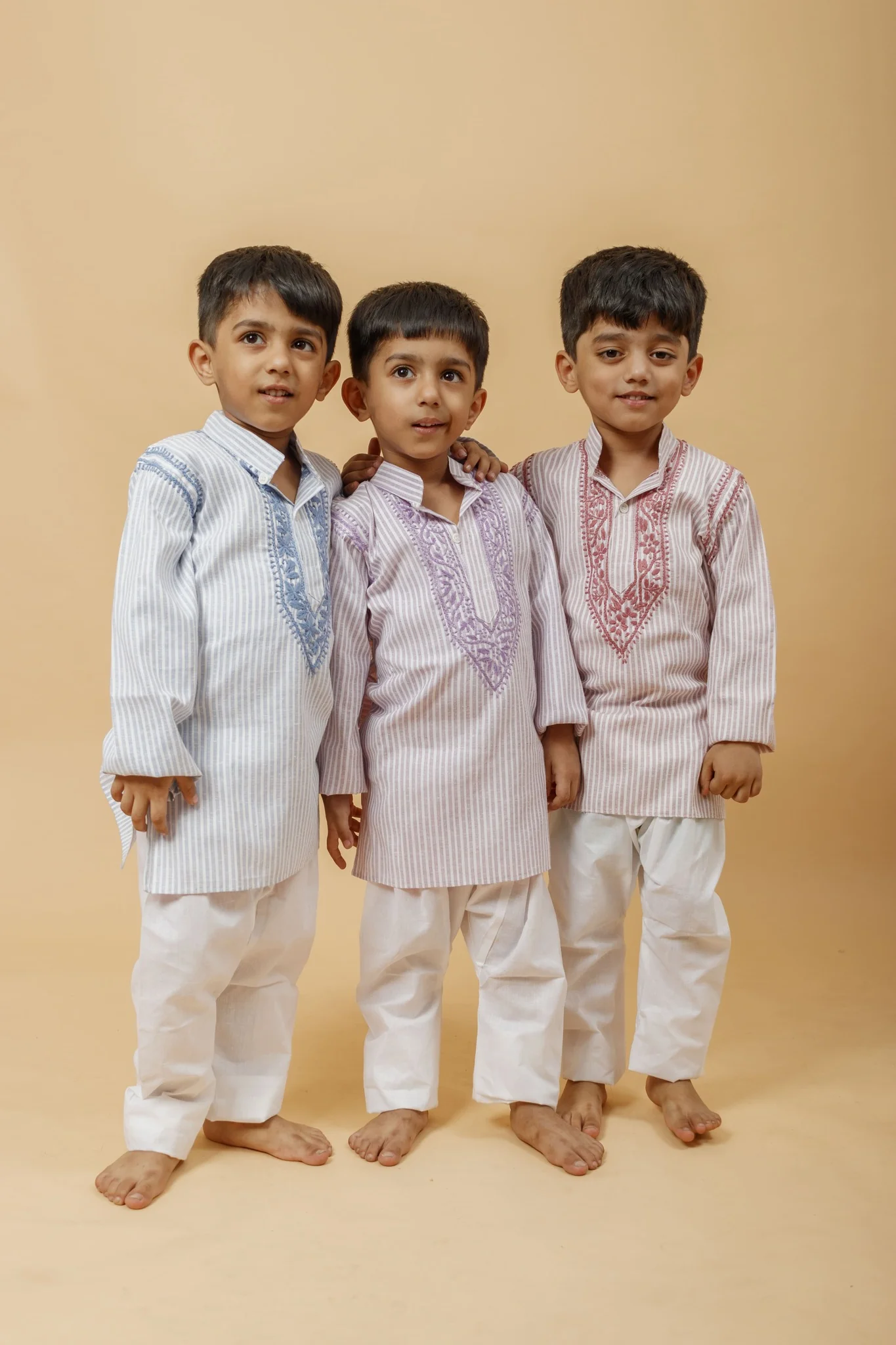 Arsh Handcrafted Boys Kurta Pajama Chikankari Set - Image 3