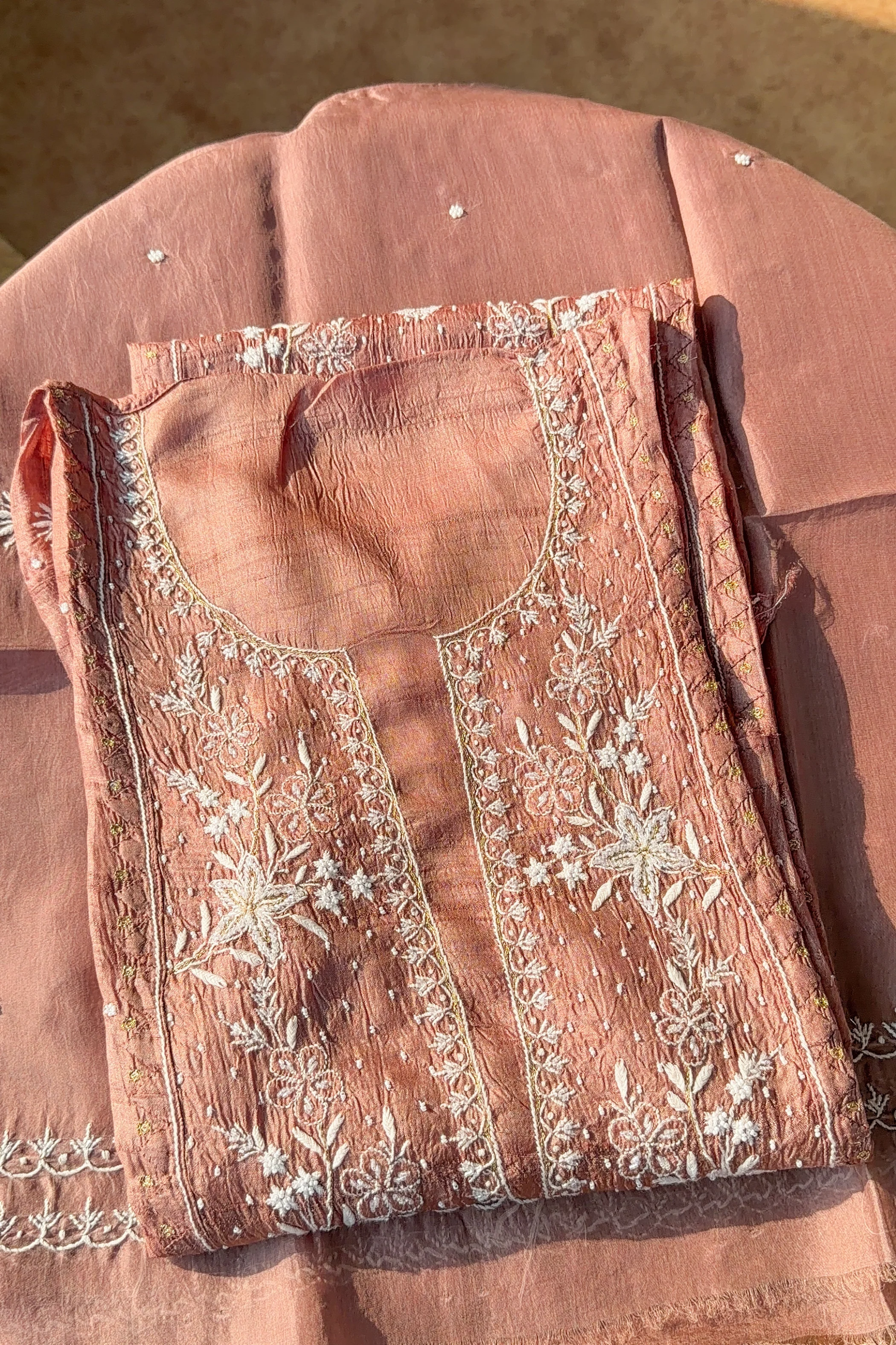 Arsh Handcrafted Bhagalpuri Silk Kurti and Dupatta Set
