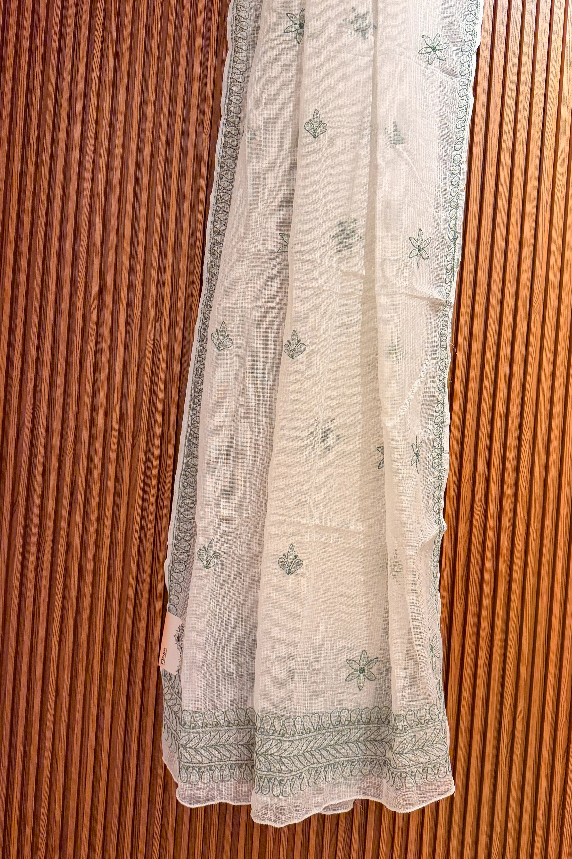 Arsh Handcrafted Chikankari Kota Doria Dupatta - Image 2
