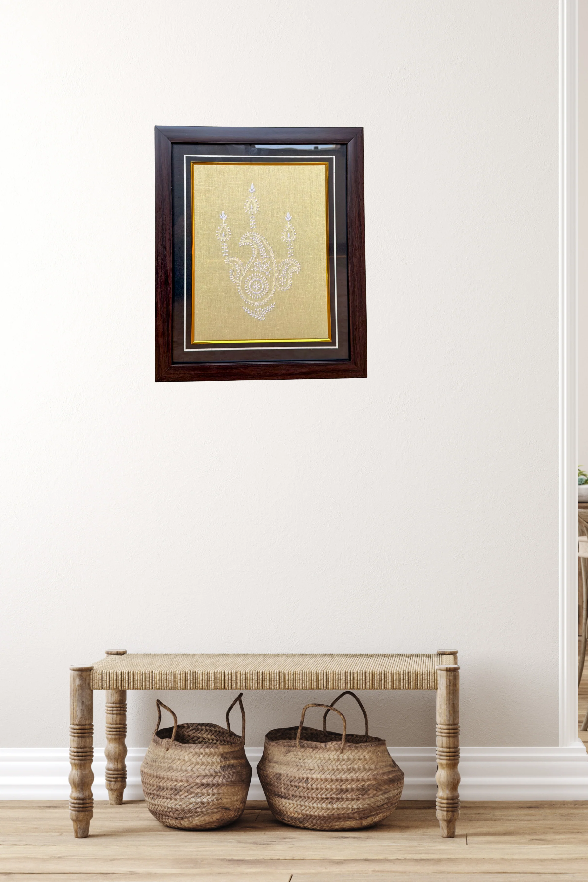 Arsh Handcrafted Chikankari Wall Frame Set (2 Pieces) - Image 2