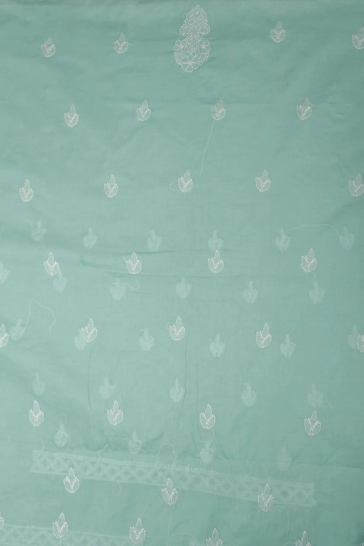 Arsh Handcrafted Firozi Panel Jaali Cotton Unstitched 3pc Suit - Image 4