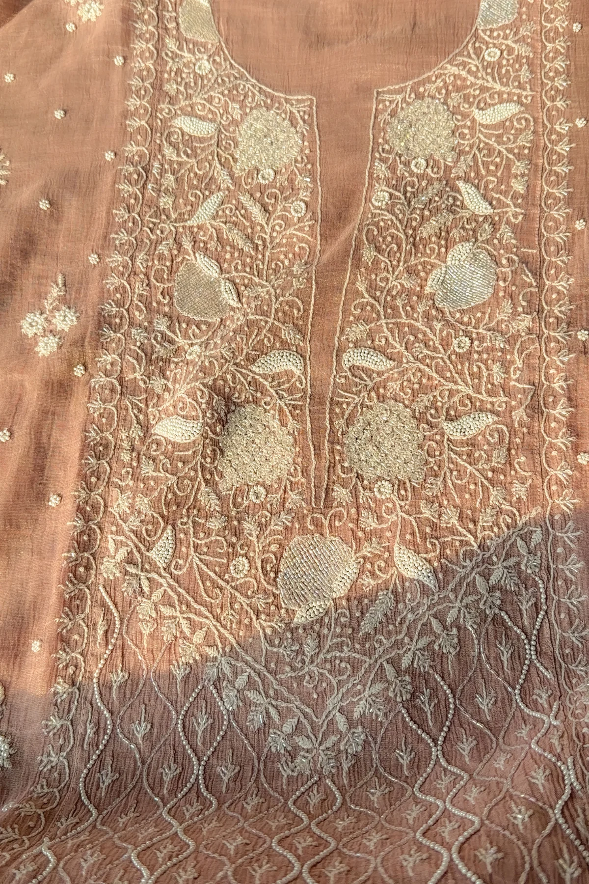 Arsh Handcrafted Mul Chanderi Kurti and Dupatta Semi Stitched Set - Image 2