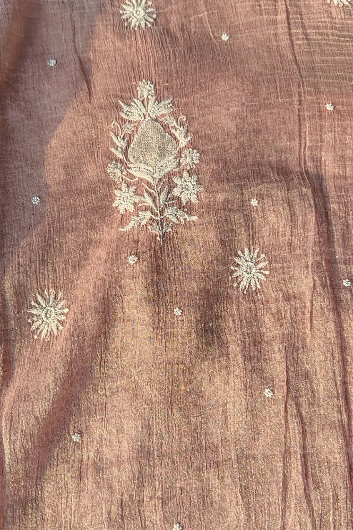 Arsh Handcrafted Mul Chanderi Kurti and Dupatta Semi Stitched Set - Image 6