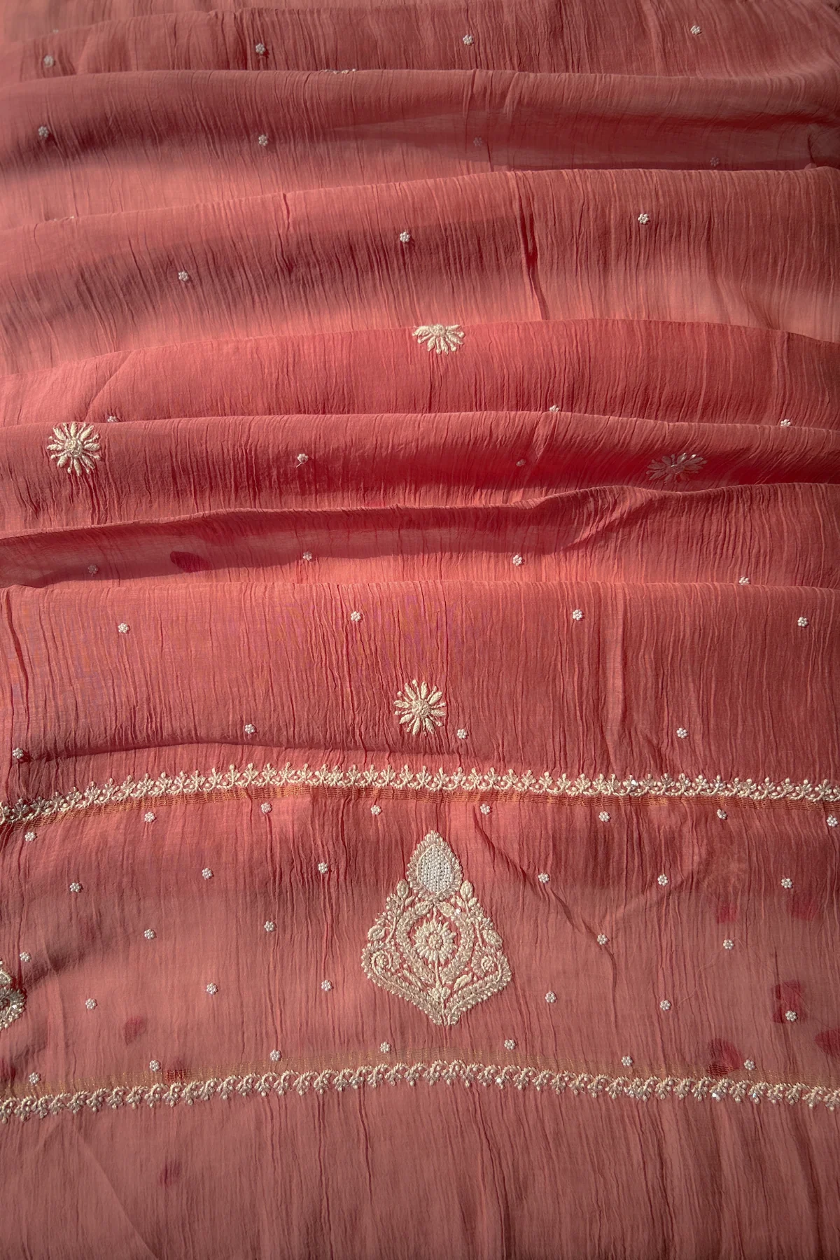 Arsh Handcrafted Mul Chanderi Kurti and Dupatta Semi Stitched Set - Image 5