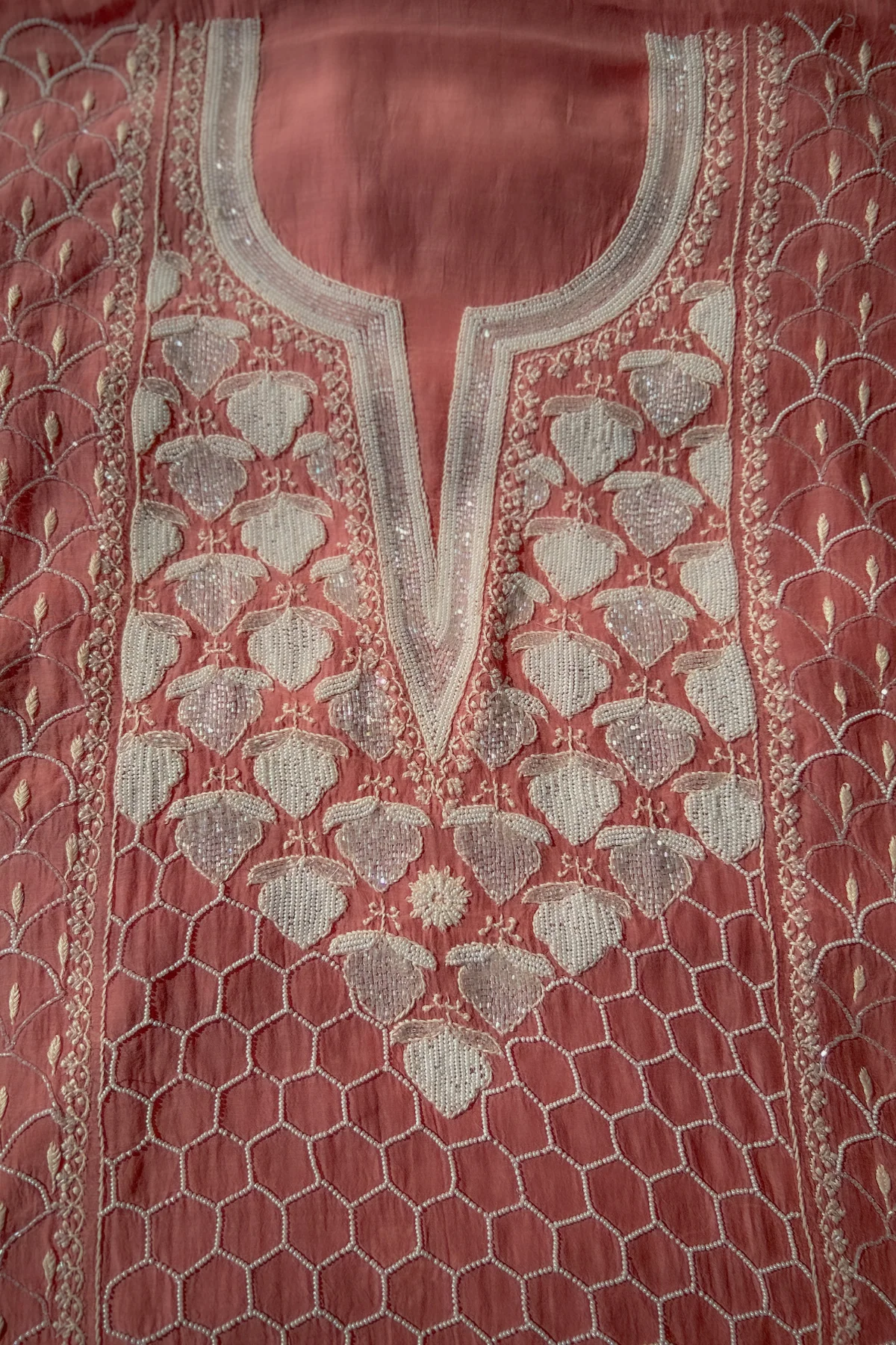 Arsh Handcrafted Mul Chanderi Kurti and Dupatta Semi Stitched Set - Image 7