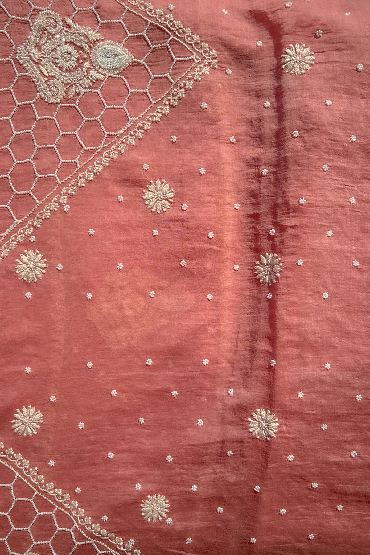 Arsh Handcrafted Mul Chanderi Kurti and Dupatta Semi Stitched Set - Image 9