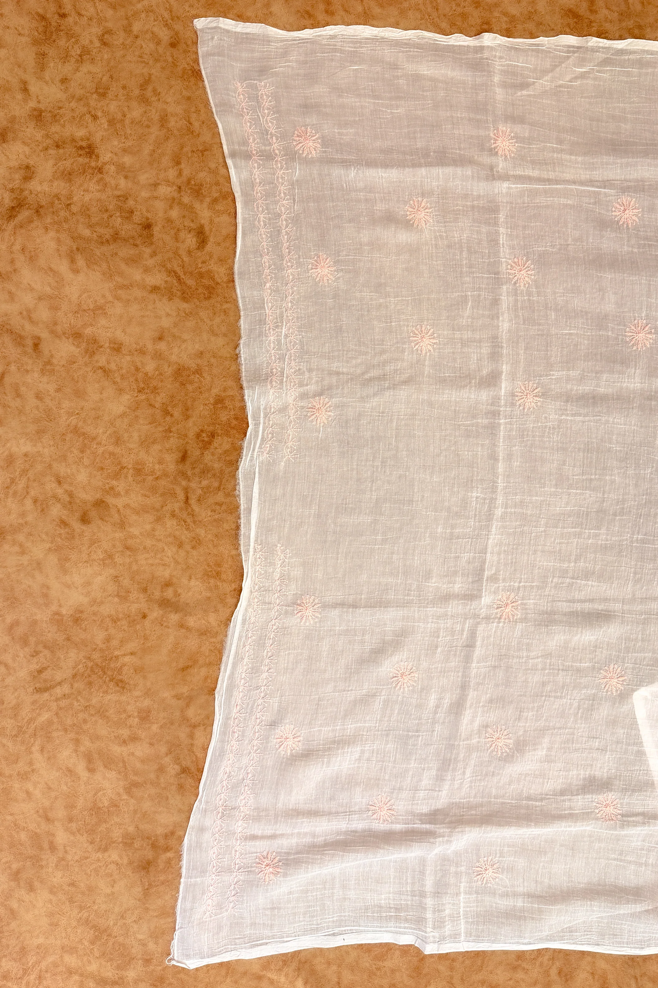 Arsh Handcrafted Mul Chanderi Unstitched Chikankari Kurti and Dupatta set - Image 5
