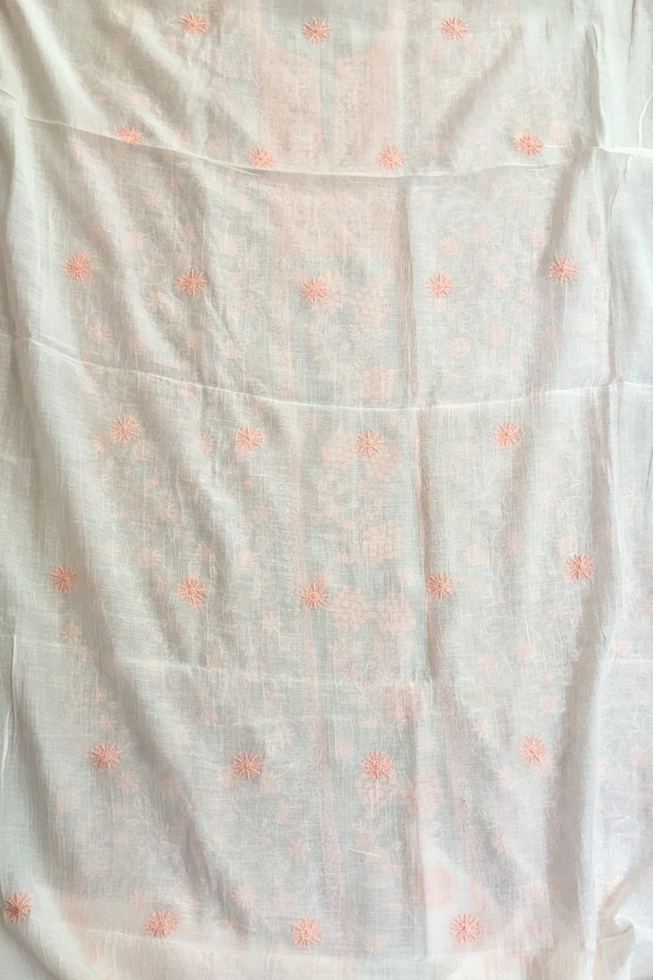 Arsh Handcrafted Mul Chanderi Unstitched Chikankari Kurti and Dupatta set - Image 7