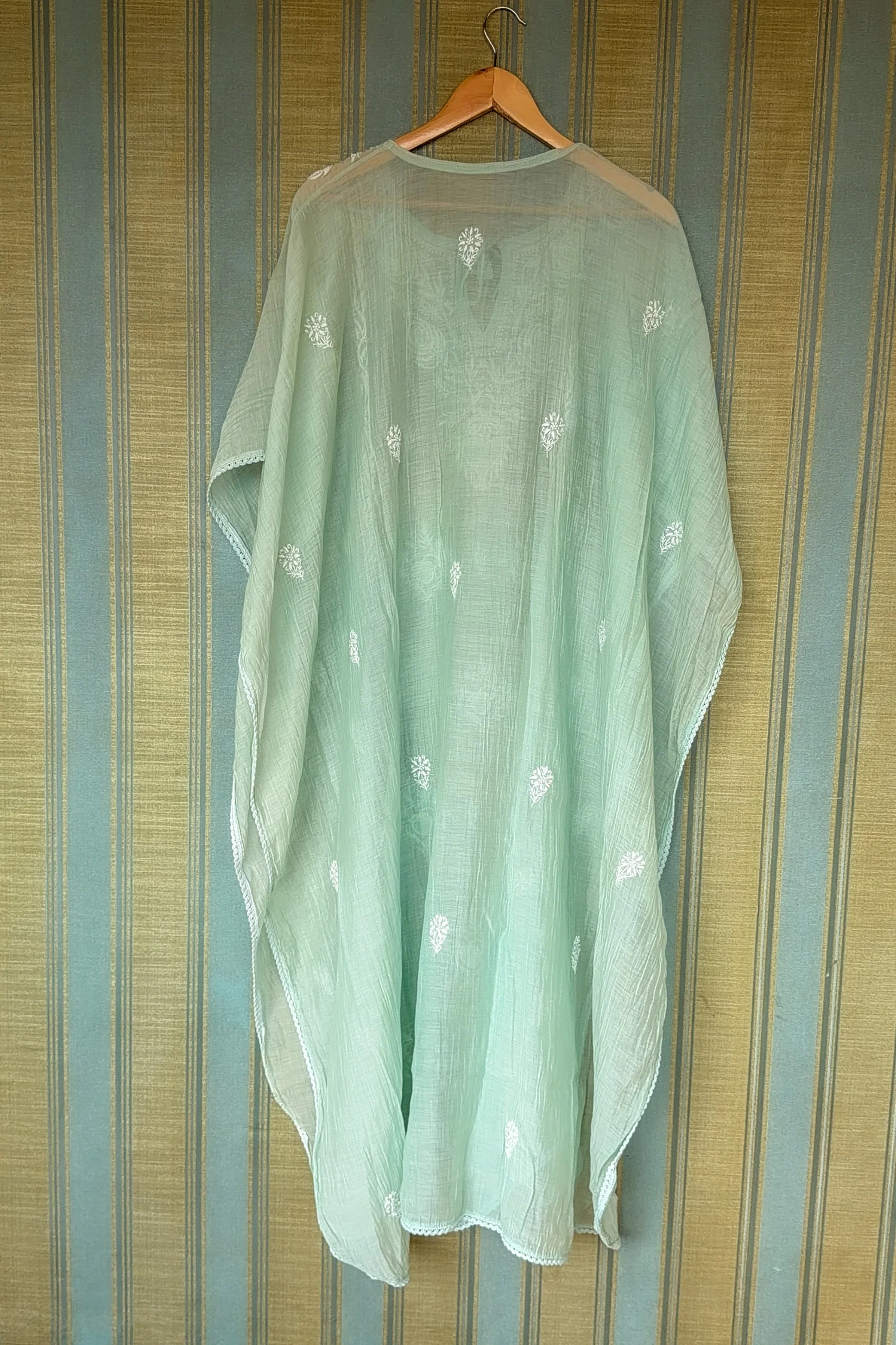 Arsh Handcrafted Pure Mul Chanderi Kaftaan Dress - Image 2