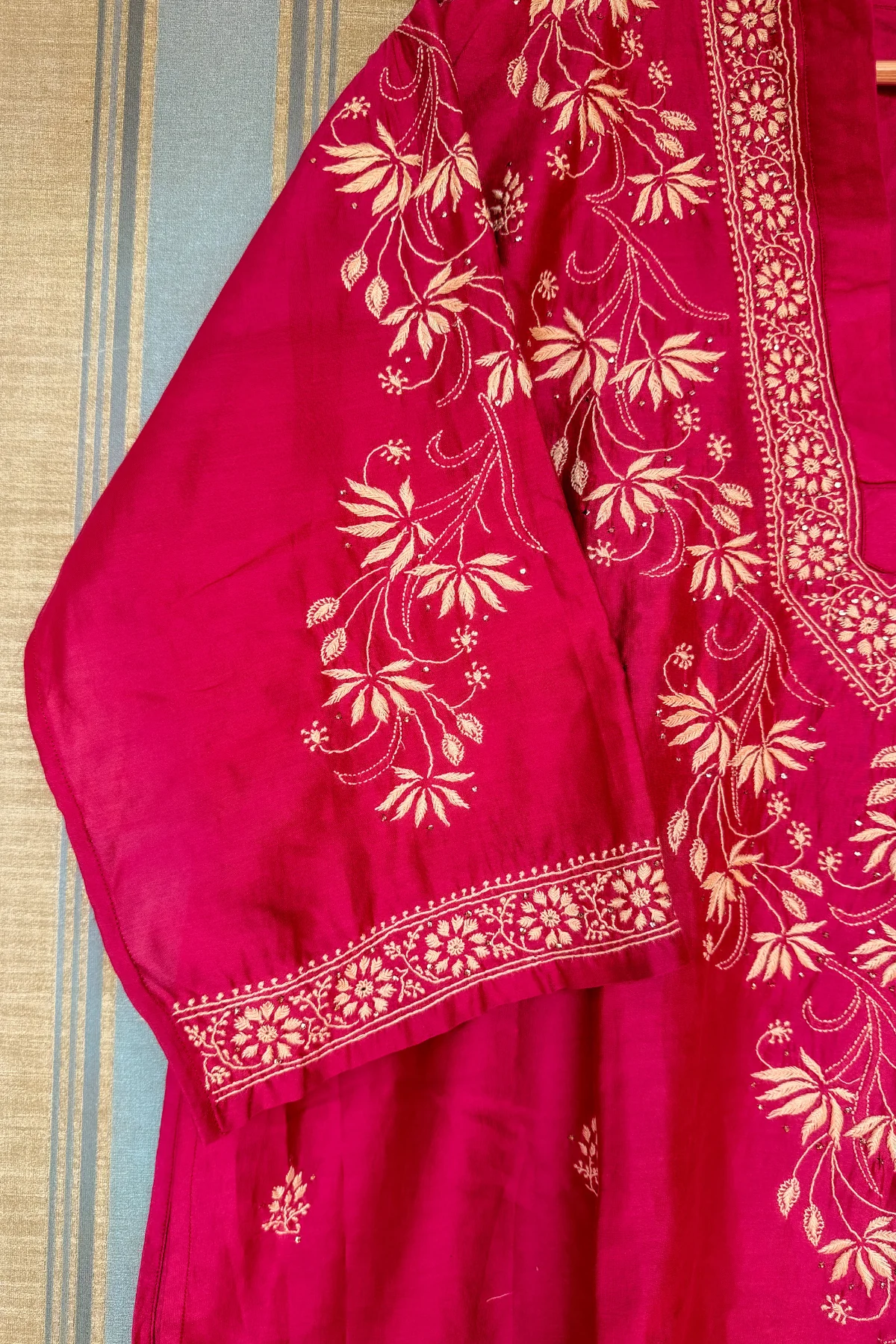 Arsh Handcrafted Pure Chanderi Silk Kurti - Image 2