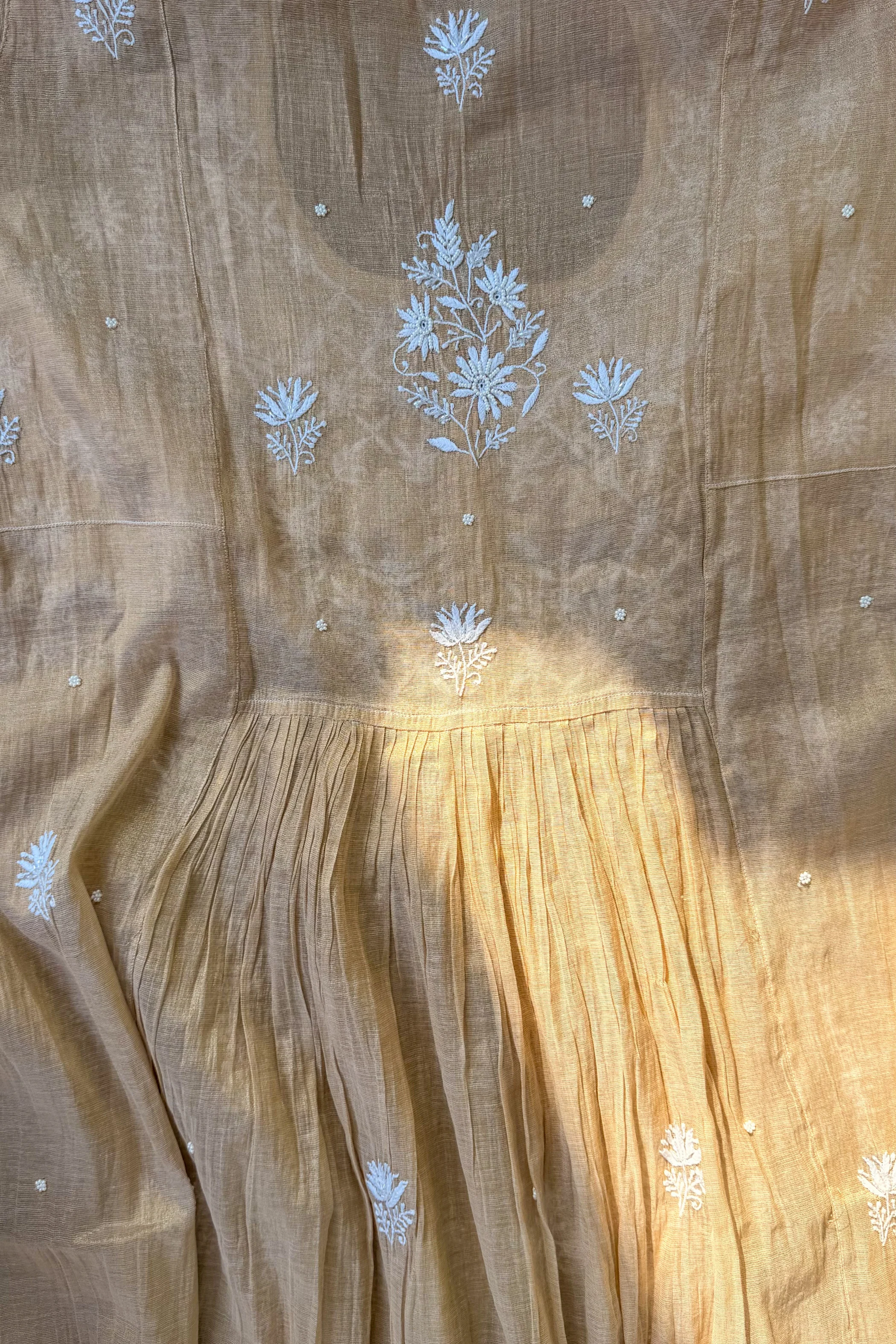 Arsh Handcrafted Mul Chanderi Kurti and Dupatta Semi Stitched Set - Image 10