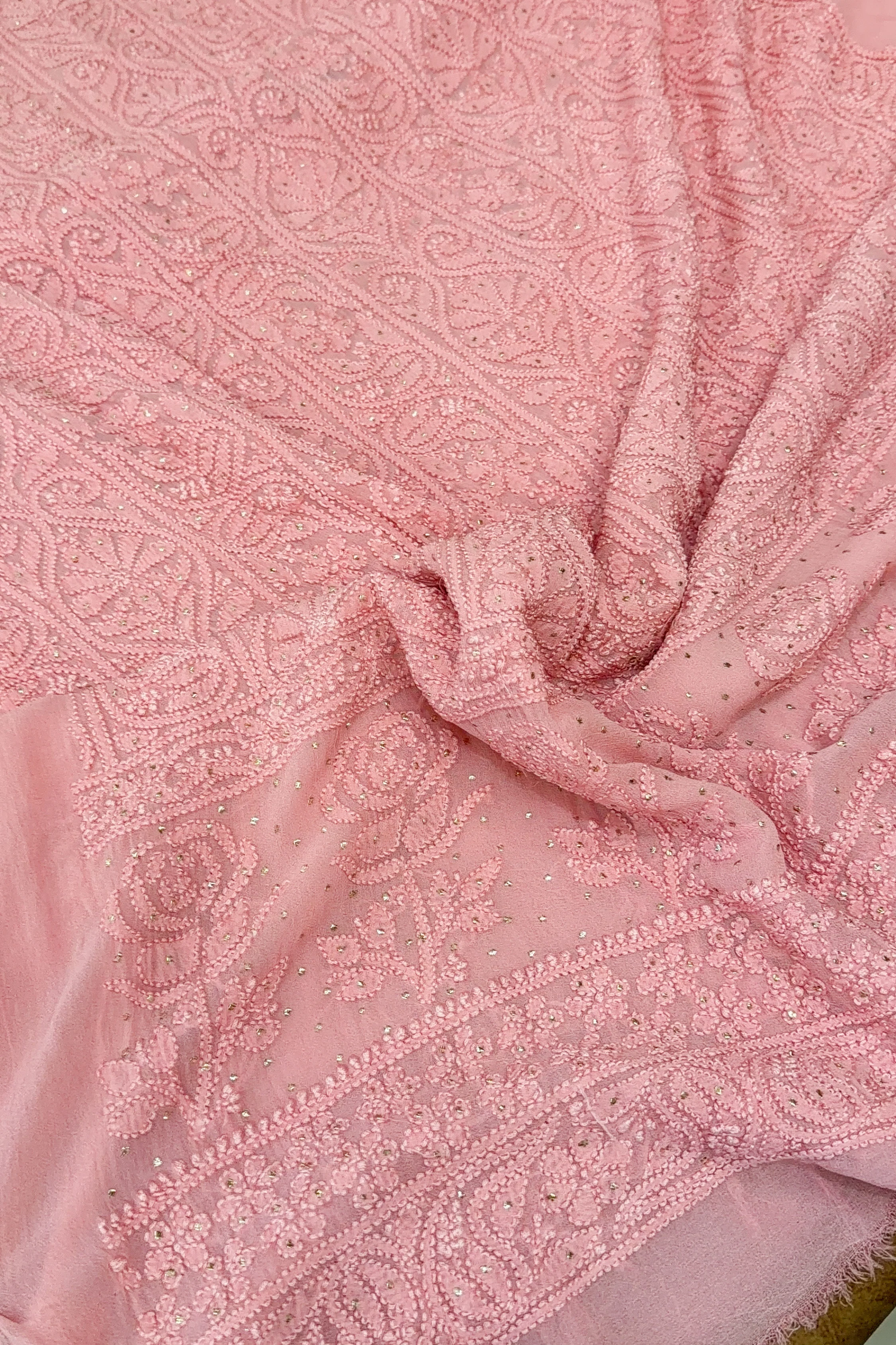 Arsh Handcrafted Pure Viscose Georgette Unstitched Chikankari 2pc Set - Image 5