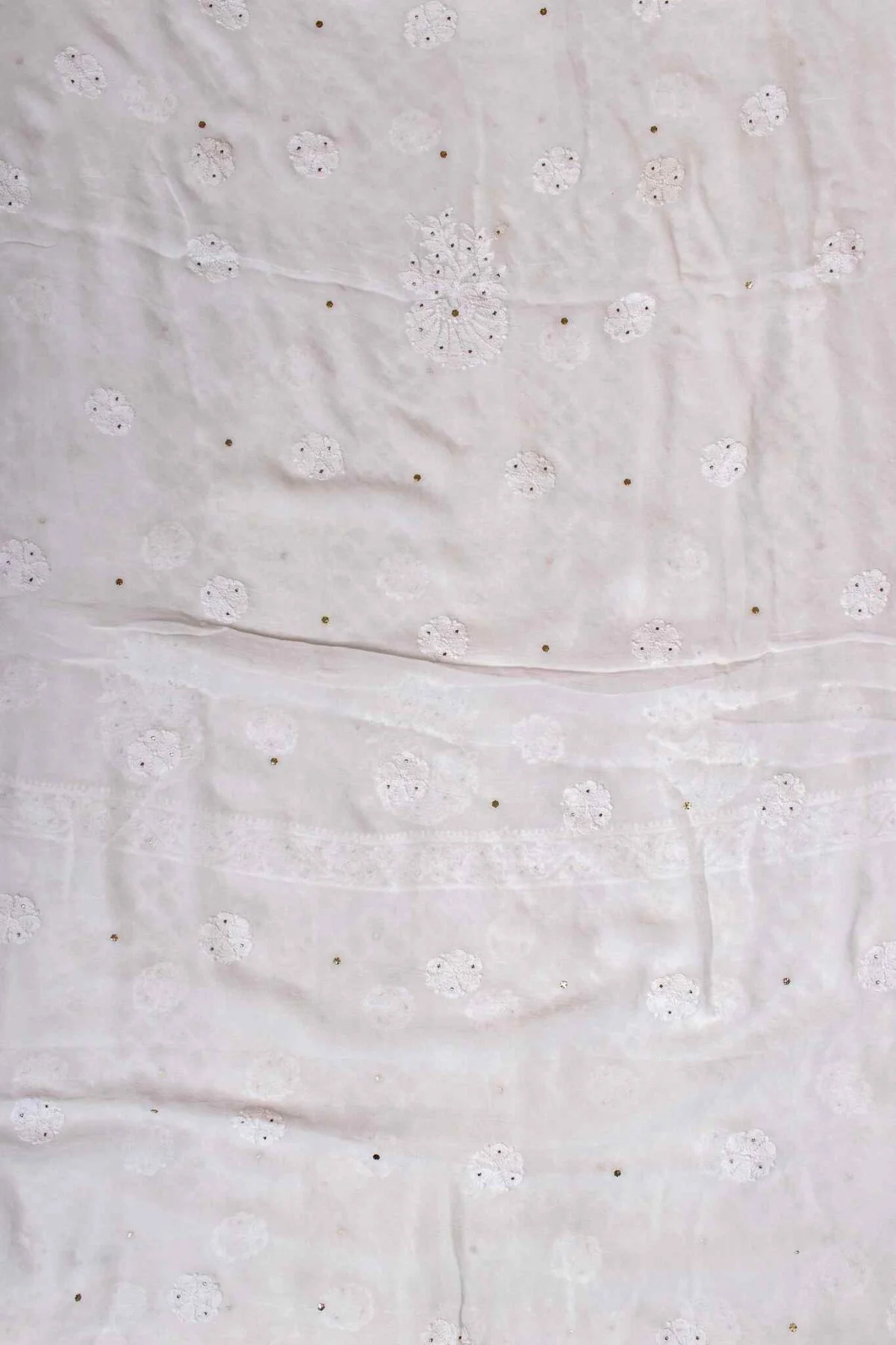 Arsh Handcrafted Pure Viscose Georgette white Kurti and Dupatta set. - Image 4