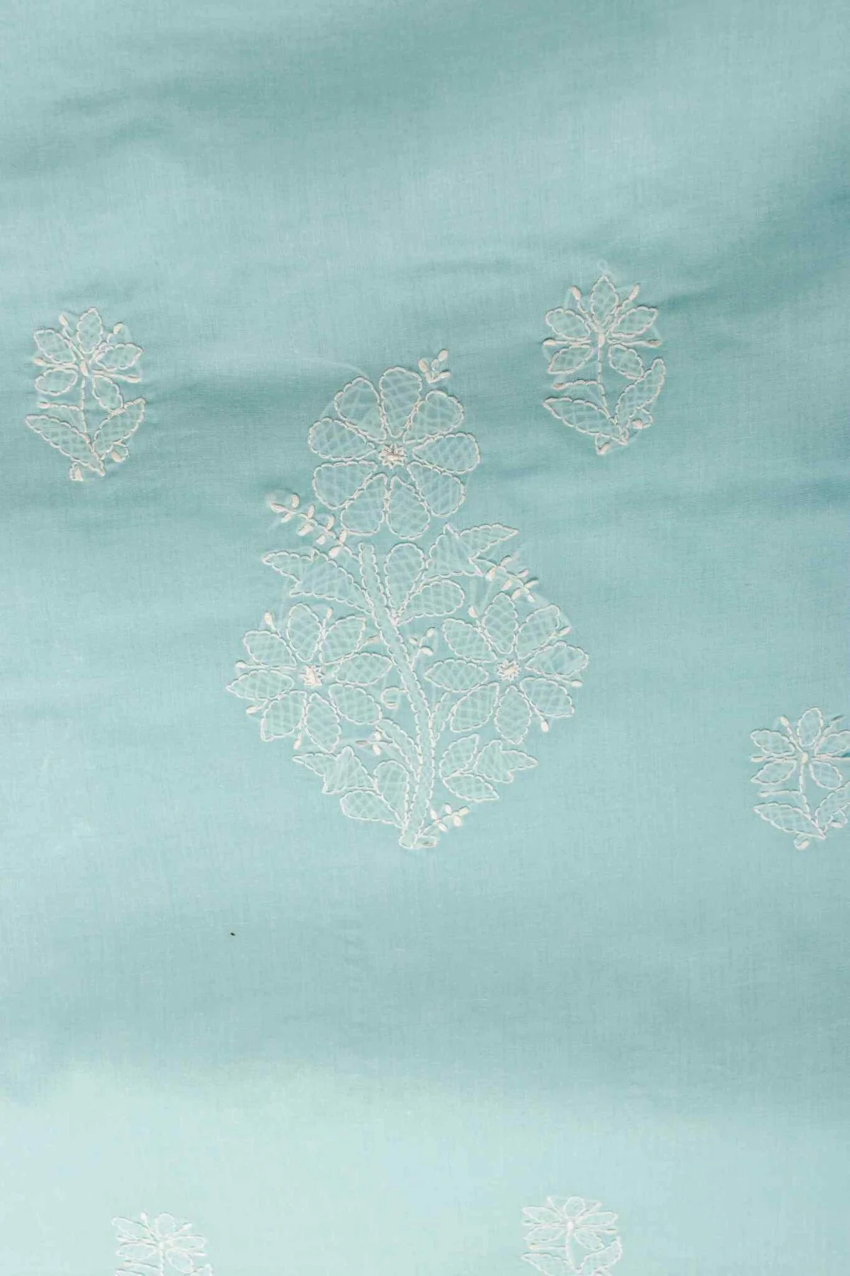 Arsh Handcrafted Sky Blue Cotton Unstitched Chikankari 3pc Suit Set - Image 6