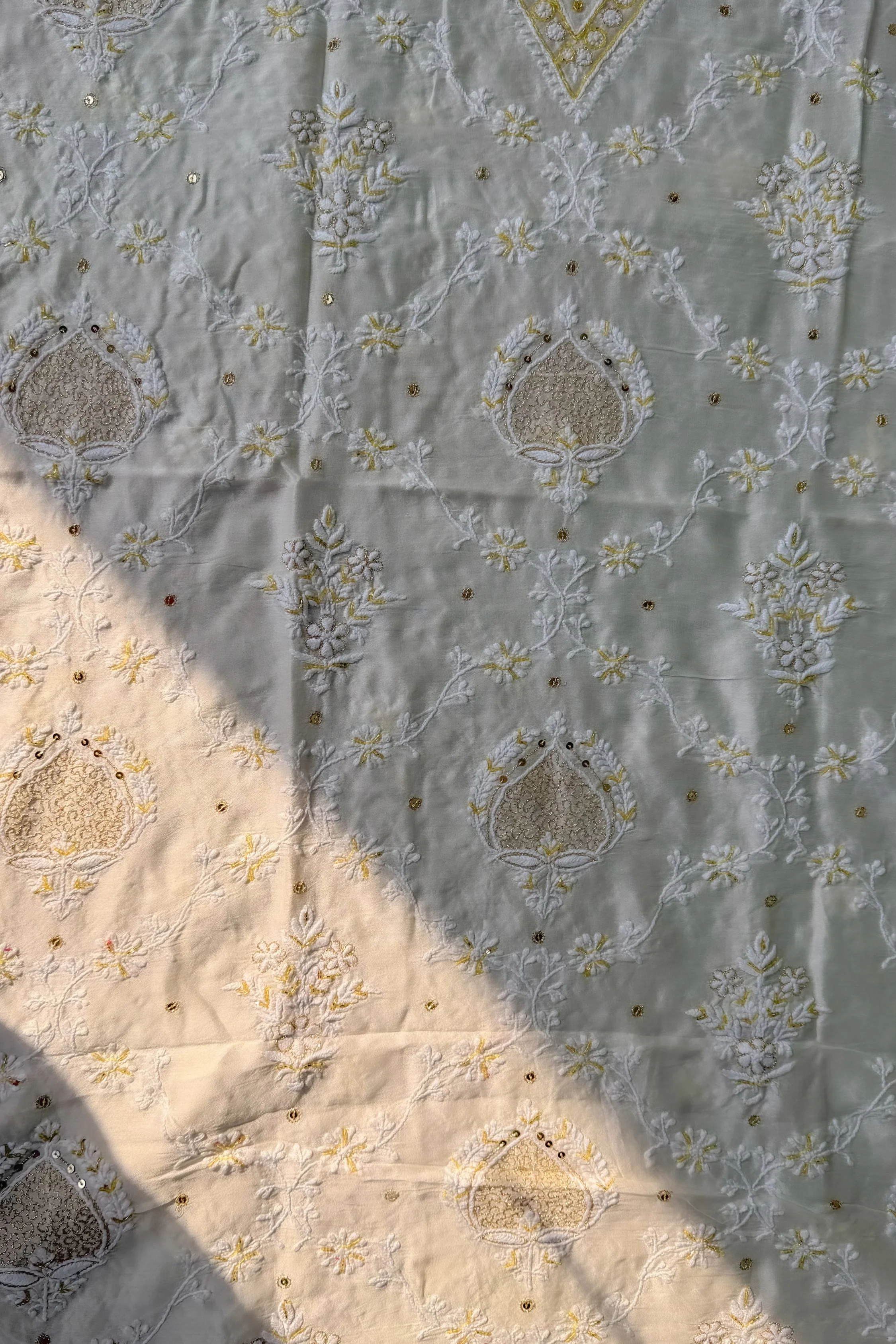 Arsh Handmade Pure Chanderi Silk Kurti and Dupatta Unstitched Set - Image 4