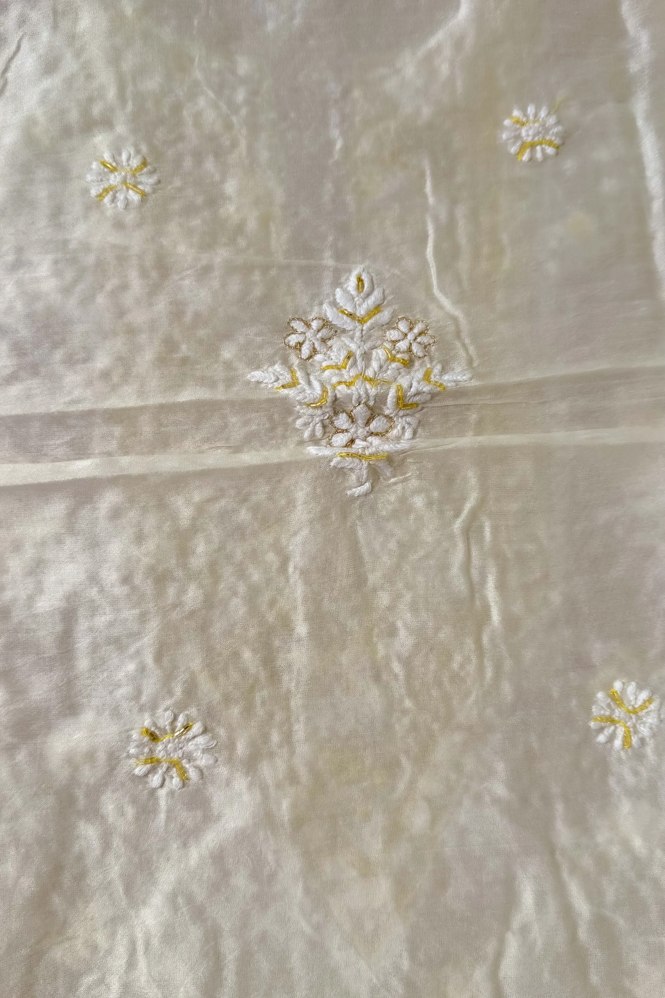 Arsh Handmade Pure Chanderi Silk Kurti and Dupatta Unstitched Set - Image 6