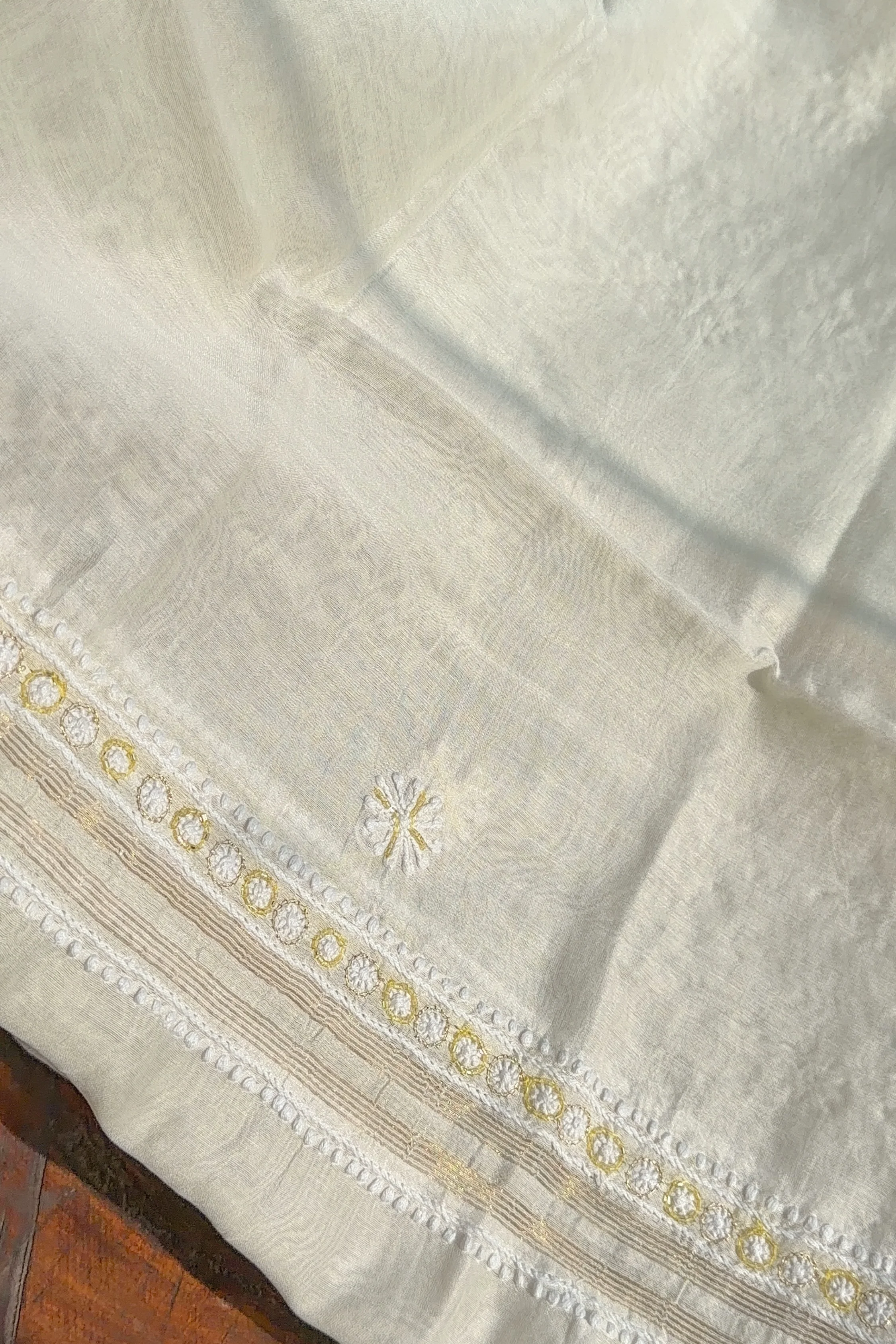 Arsh Handmade Pure Chanderi Silk Kurti and Dupatta Unstitched Set - Image 8