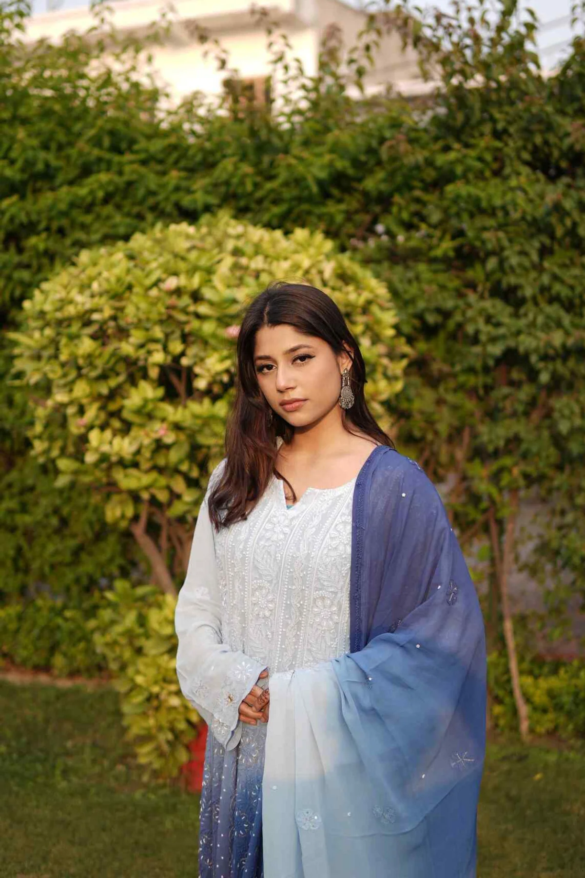 Arsh Handcrafted Pure Viscose Georgette Semi Stitched Anarkali Dupatta Set - Image 2