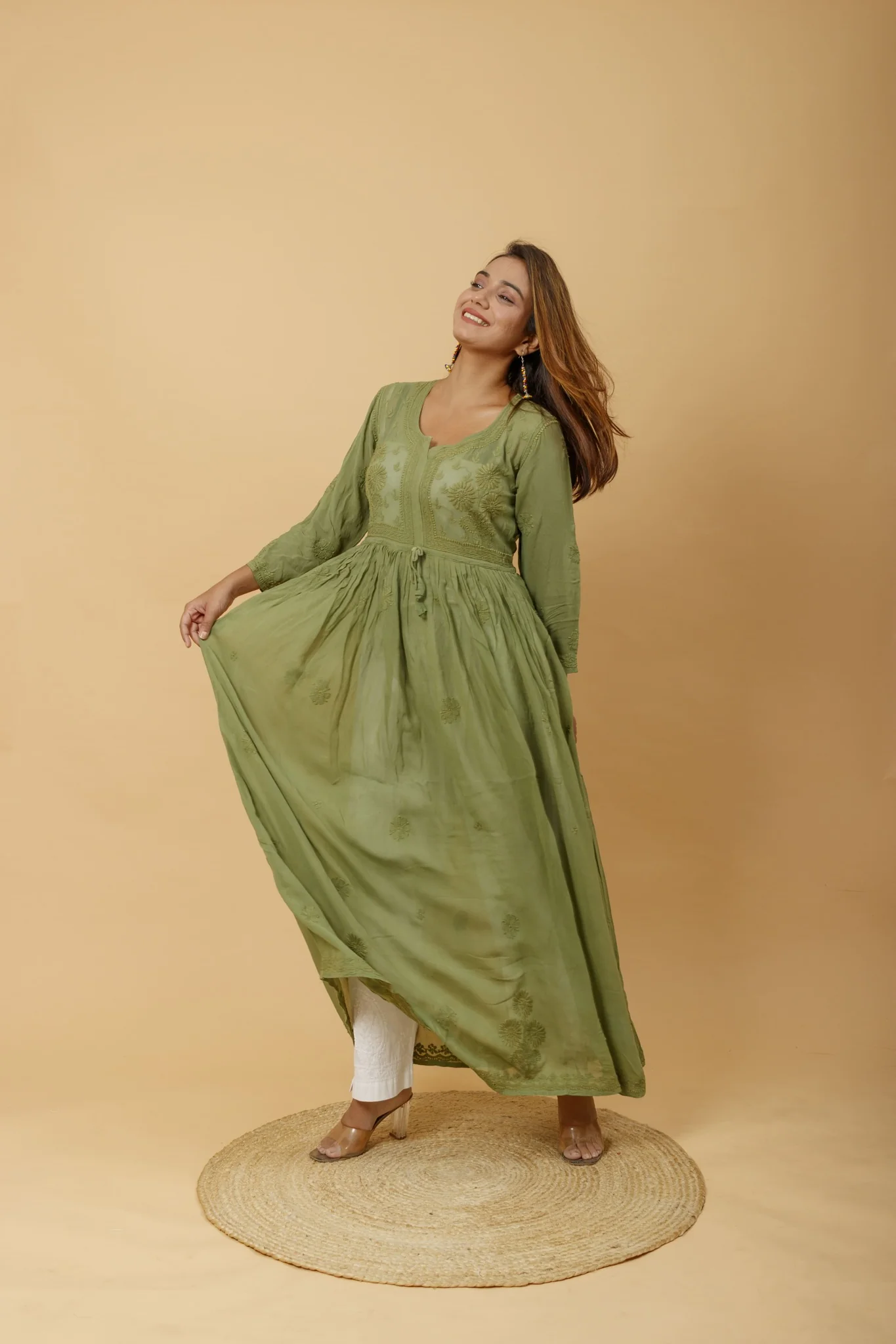 Arsh Handcrafted Fancy Dyed Pure Visose Georgette Gown - Image 5