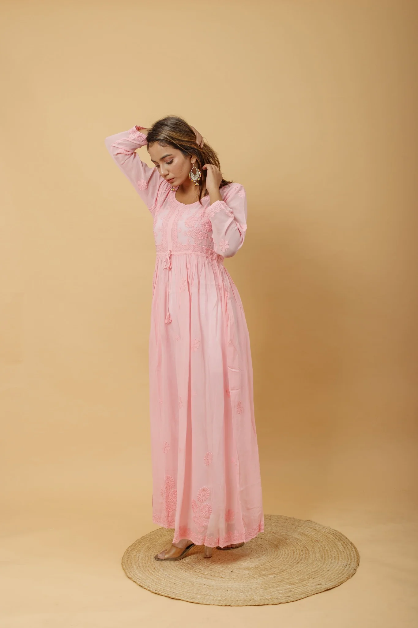 Arsh Handcrafted Fancy Dyed Pure Visose Georgette Gown - Image 4