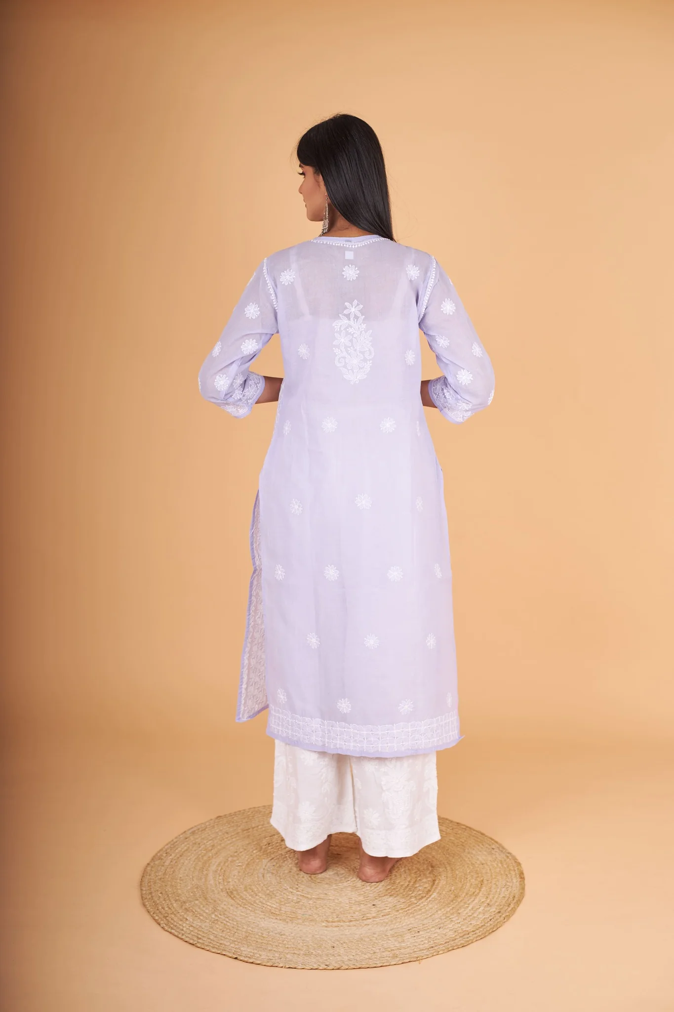 Arsh Handcrafted Mauve Front Jaal with handmade Jaali Kurti - Image 4