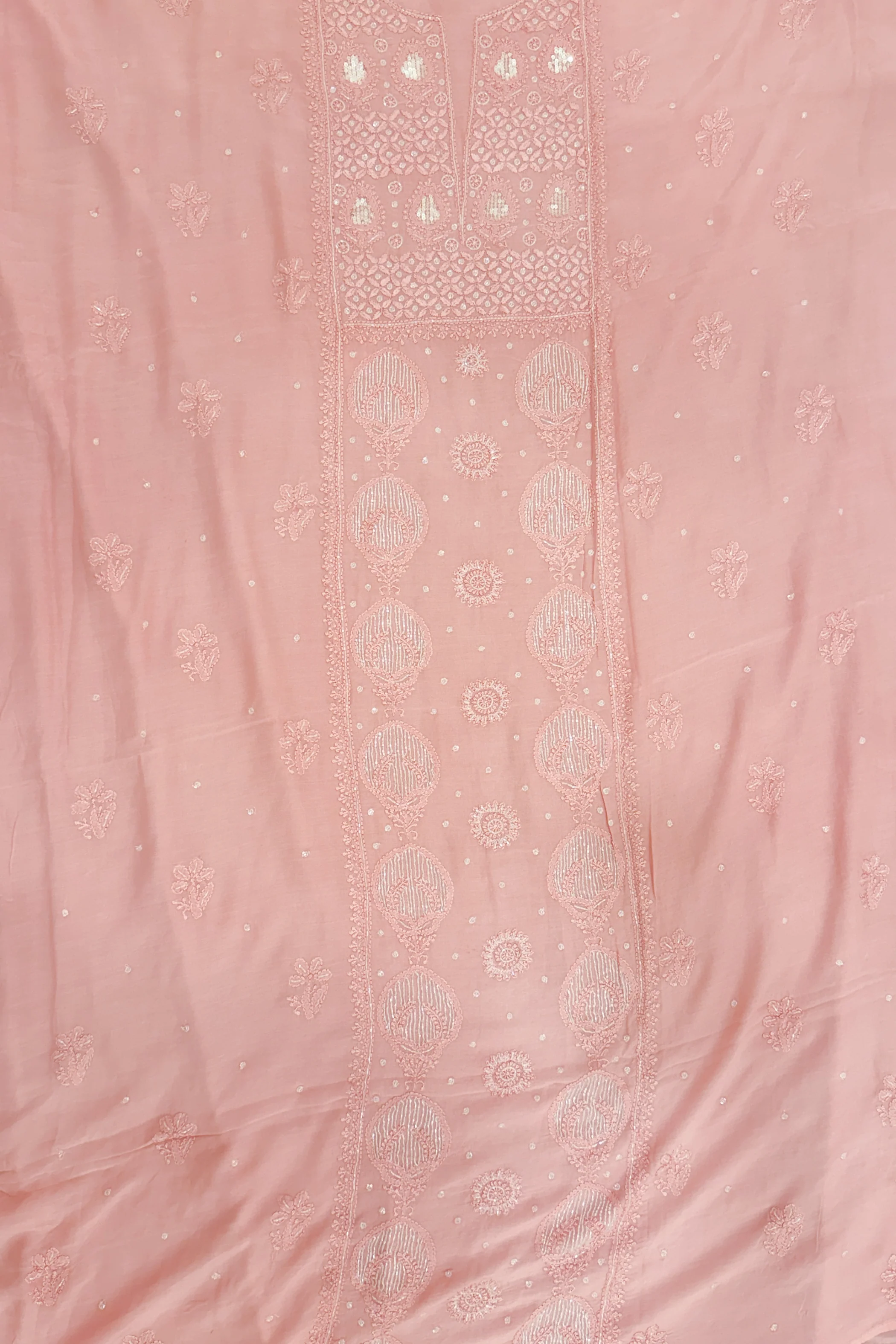Arsh Handcrafted Pure Muslin Unstitched Chikankari 3pc Suit Set - Image 6