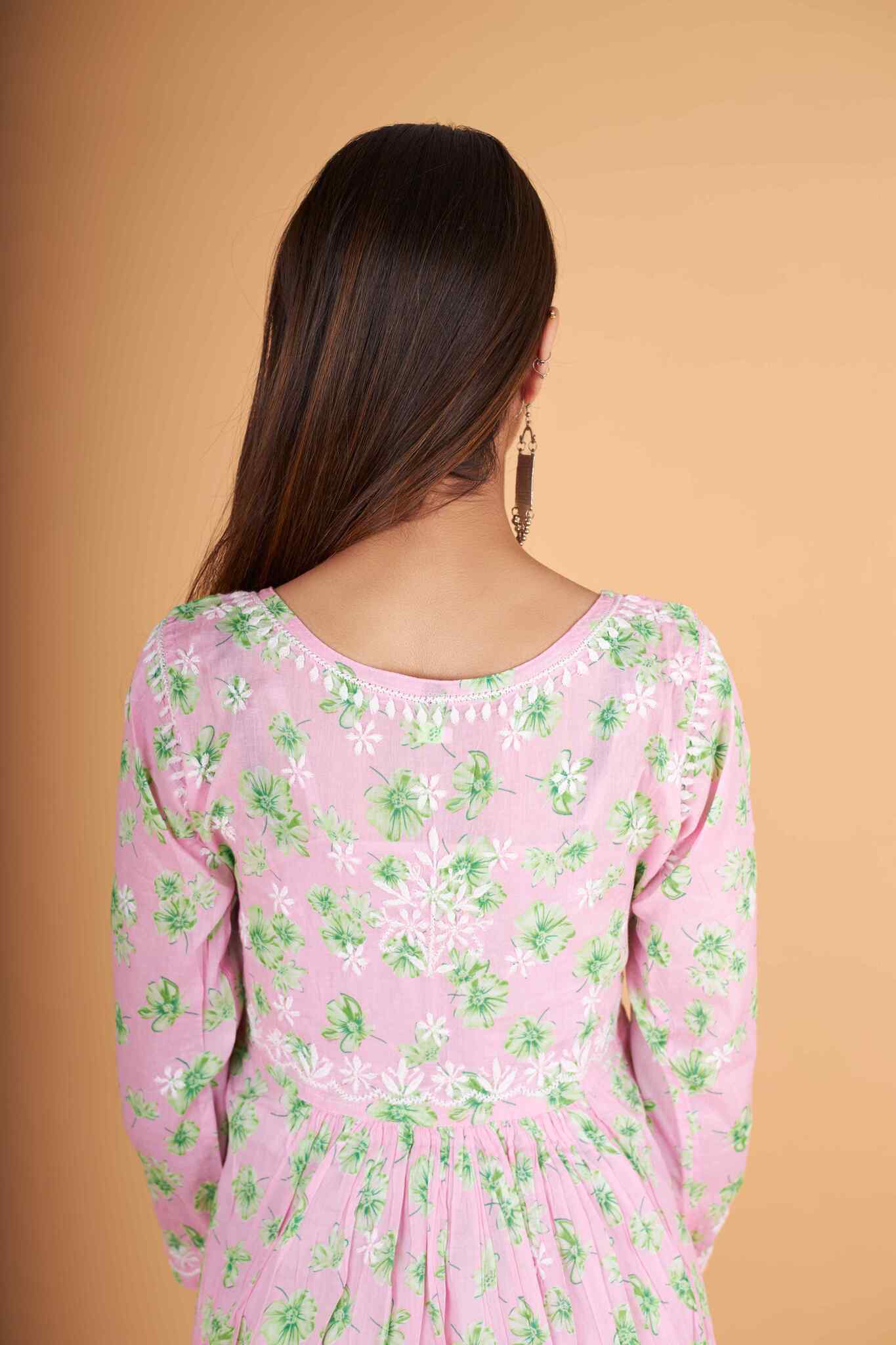 Arsh Handcrafted MulMul Cotton Printed Gown Dress - Image 2
