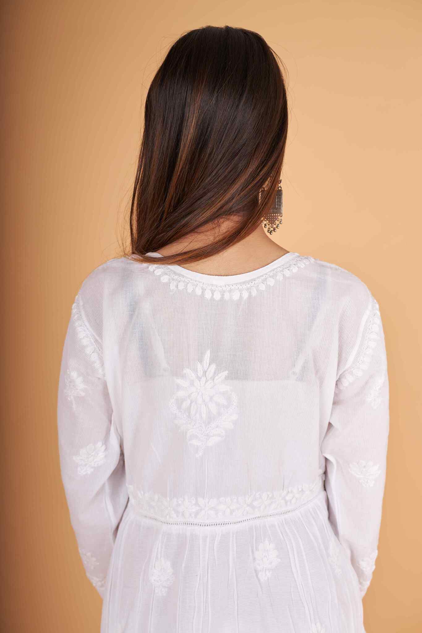 Arsh Handcrafted Pure Cotton 3 way stitched Self Short Top - Image 3