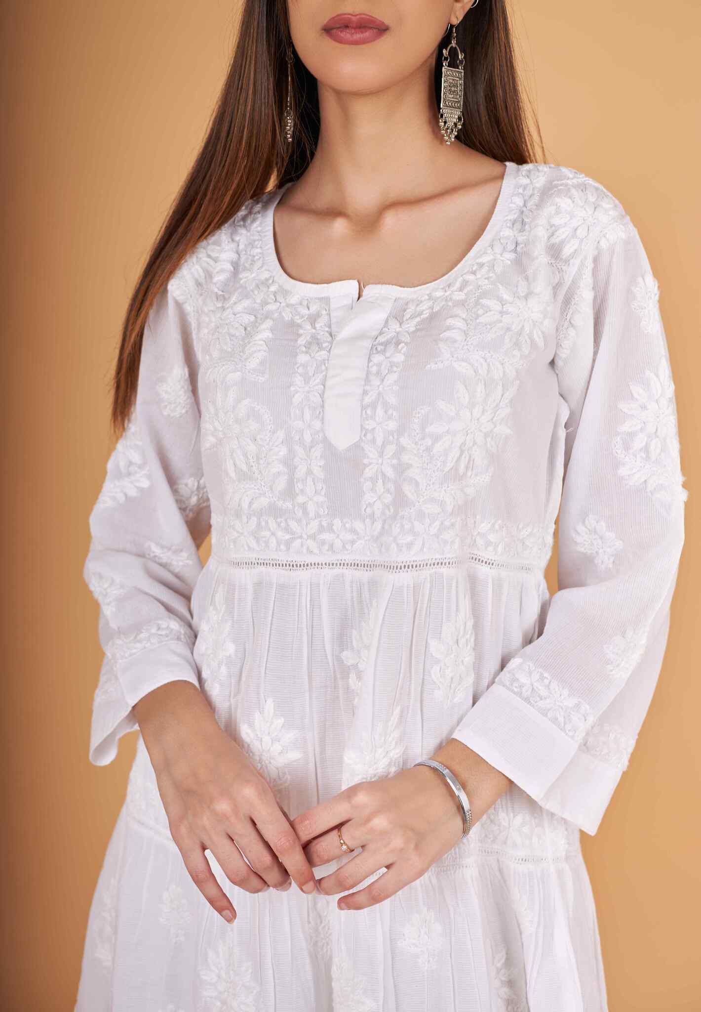 Arsh Handcrafted Pure Cotton 3 way stitched Self Short Top - Image 5