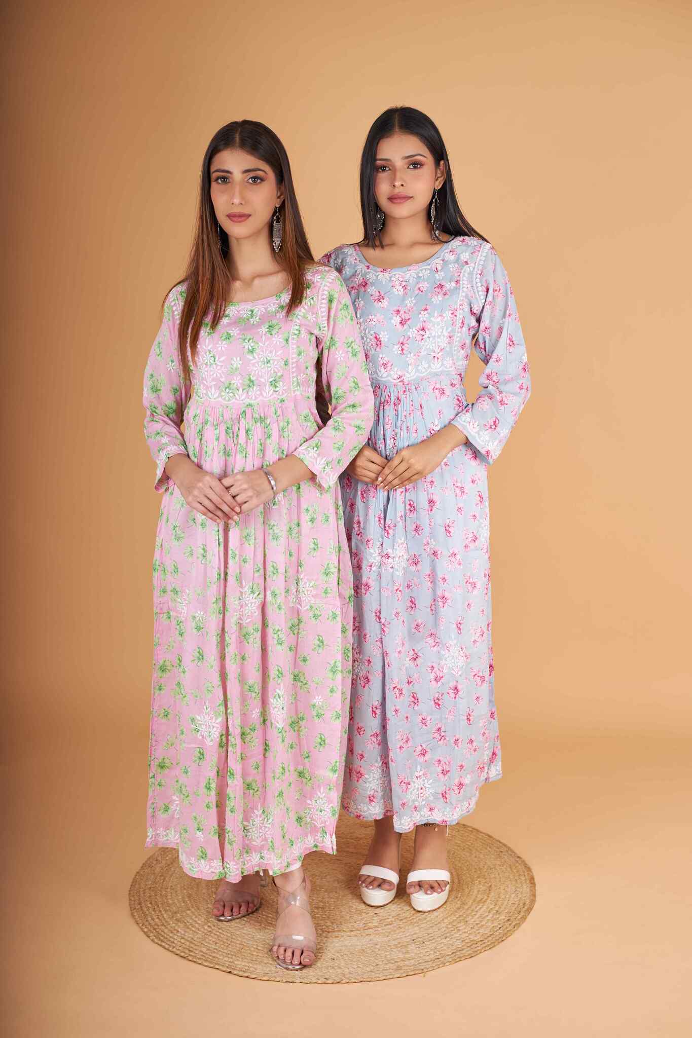 Arsh Handcrafted MulMul Cotton Printed Gown Dress - Image 6